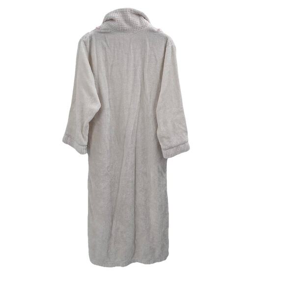Vintage National Ivory Chenille Half Zip Bathrobe Womens PS Petite Small - Picture 2 of 8